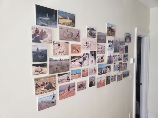 Fantastic mosaic of photos printed on foamboard