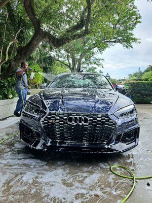 Exterior car wash and detailing. Clay and Seal Package plus Full detailing of interior of Audi A5