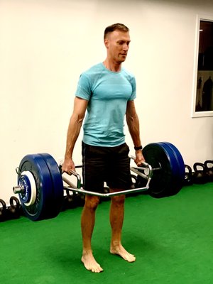 Brad deadlifting 2x his bodyweight in a personal training session