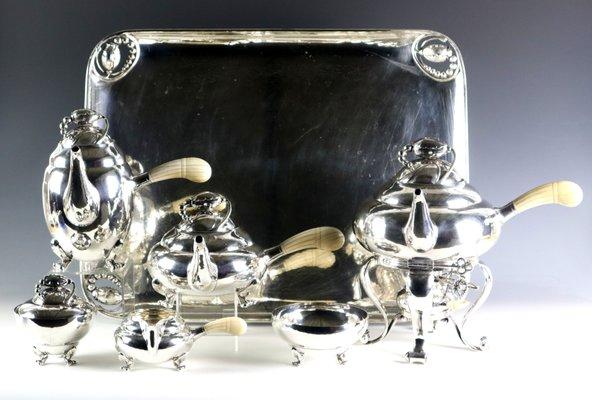 Georg Jensen tea set in July 25th auction