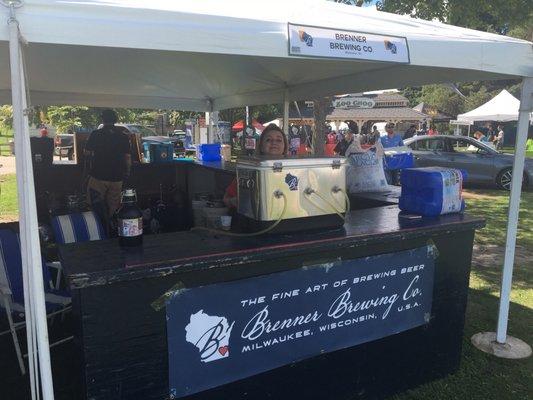 Serving beer for Brenner Brewery