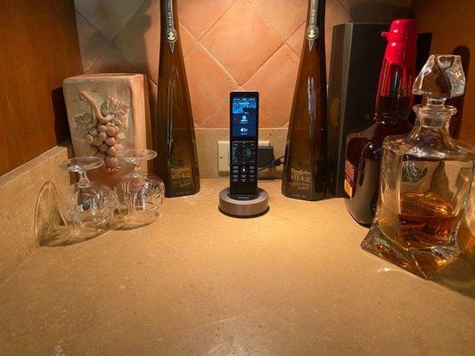 The Savant Pro remote looks right at home