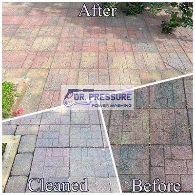 Pavers cleaning, sand, and seal