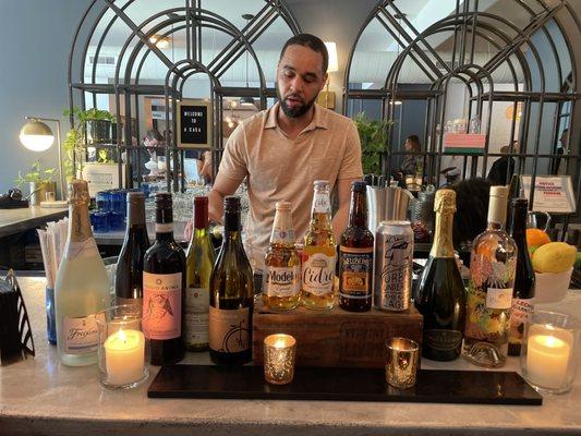 Inside bar with their premium selection of spirits (and there were plenty to choose from!)  Plus we had our own signature drinks available!