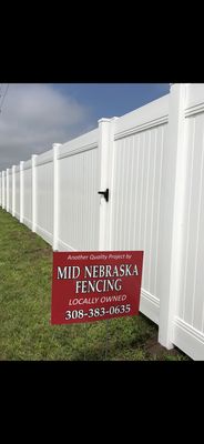 For a great looking Vinyl fence contact Mid Nebraska fencing.