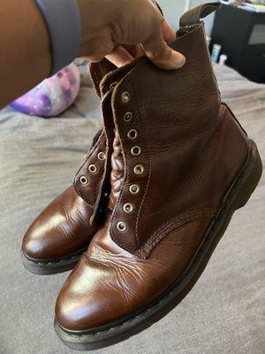 Multi-tone leather boots