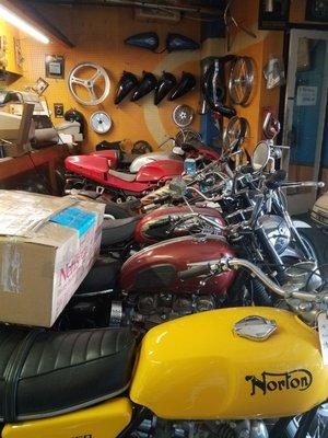 It's packed with cool old bikes