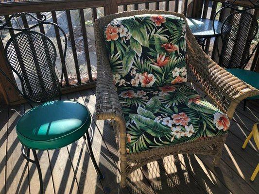 Reupholstered outdoor furniture