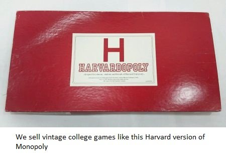 We sell vintage games from Harvard, Yale, Stanford, Notre Dame, and many other universities