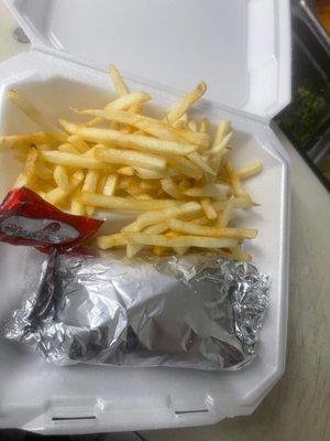 Burrito with fries