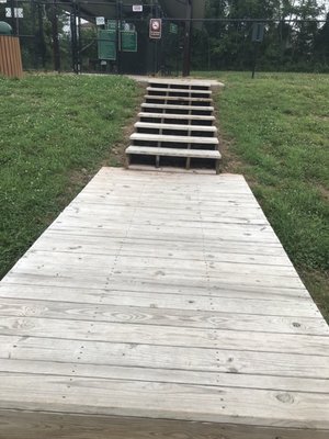 Stairs up to dog park