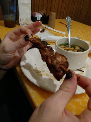 Great Chicken on a stick!