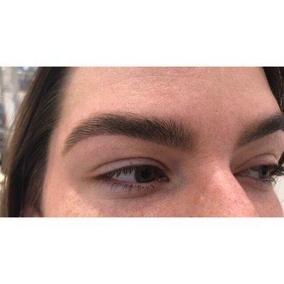 Brows waxed and shaped by Megan