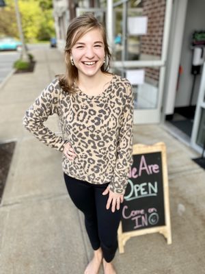 Brushed Knit Leopard Print Top that is SO SOFT!