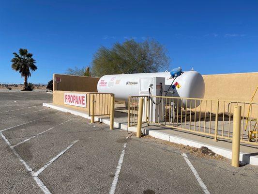 Propane Tank behind the Pilot store just north of where the big rigs fuel up.