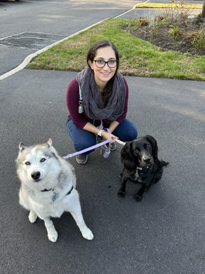 Coco and Mishka during our walk!