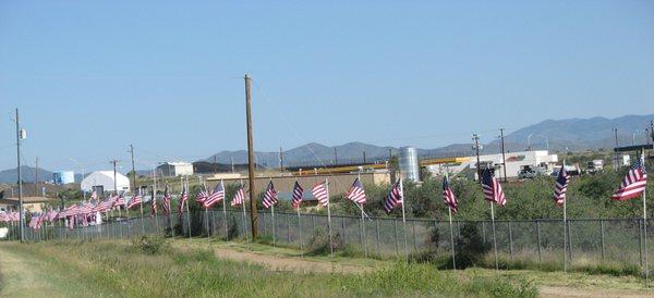 Cordes Lakes Avenue of Flags displayed on several holidays throughout the year!