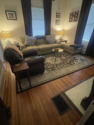 Living room clean and shiny