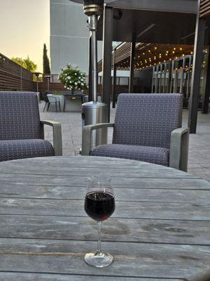 Outside Patio Area...glass of 19 Crimes Red Blend