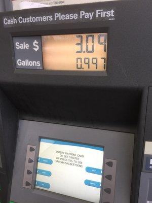 Short on that one gallon I paid for fyi!