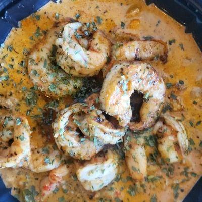 The Craw-
Crawfish in white garlic sauce with creole shrimp