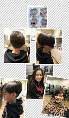 Cute girl was so brave to cut all her hair off!