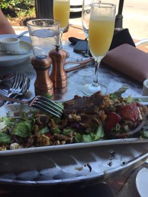 Strawberry summer salad w crab cake! Nom nom nom