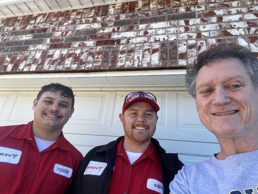 Team Verge members who repaired/replaced components on my garage motor damaged during a storm.