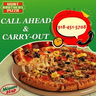 Call (918) 451-5708 & Carry-Out Hunt Brothers Pizza