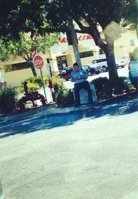 Sitting and texting Wells Fargo Tracy ca 7/25/14 this is why security has a bad reputation