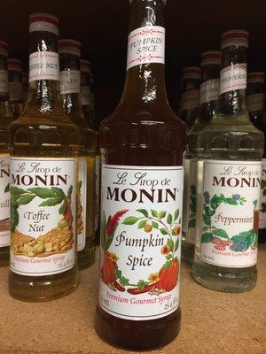 We carry seasonal flavors of Monin like Pumpkin Spice.