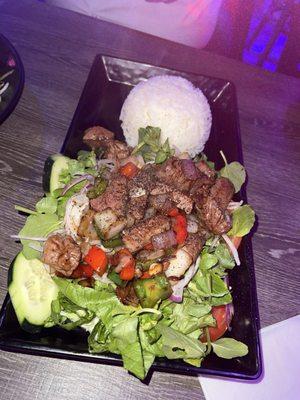 Shaken beef with rice