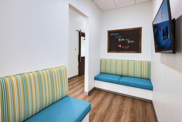 Our new on-deck waiting lounge for patients and their siblings