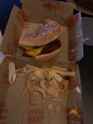 Double the onions. No pickles. Literally the opposite as ordered.