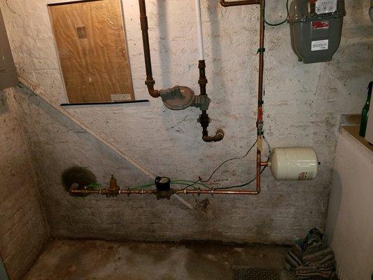 Inside photo for a new water service replacement with trenchless technology.