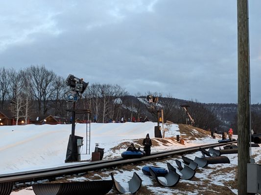 Tubing track... Going back up.