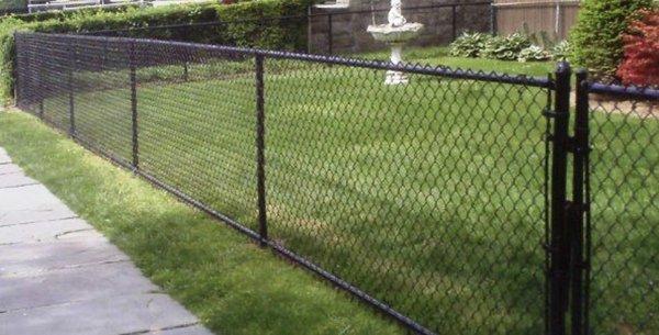 Black chain link fence