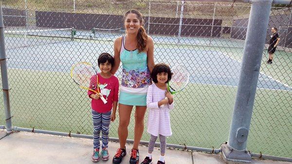 Tennis lessons are double the fun when you take them with your best buddy!