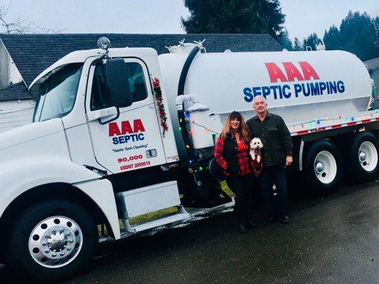 The owners, Dana and Debra Lovely, ready for the Mason County Christmas Parade.