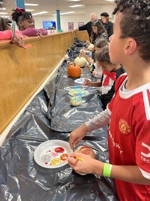 Pumpkin paintings at Cato Elementary