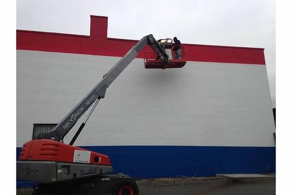 Storage building exterior painting Retail Store Painting 1-800-538-6723