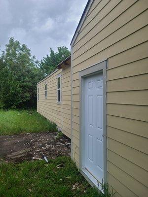 Remove siding and install