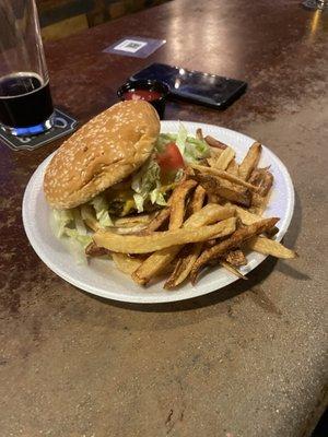 Green Chile bacon jalapeño burger