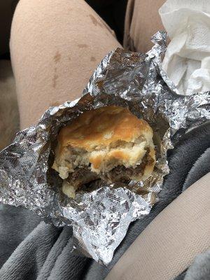 sausage biscuit. Biscuits are SO good!!