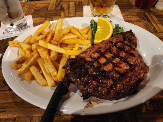 Ribeye for $30 with accoutrements. Fork tender beef. It was $$$.