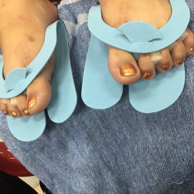 Simple $20 pedi without bleeding toes customer: Abigail