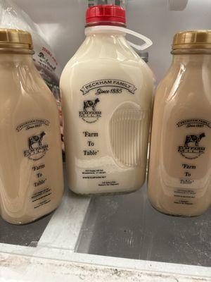 Coffee milk and regular whole milk. Both fresh and delicious!