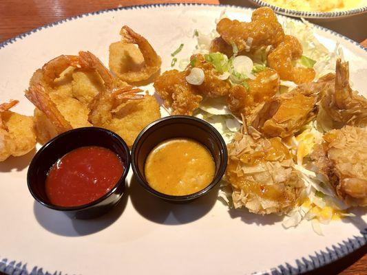 All you can eat shrimp with Walt's Favorite Shrimp, Crispy Dragon Shrimp, and Shrimp Rangoon