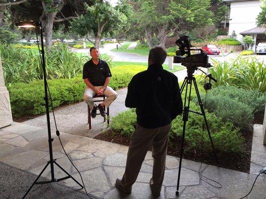 Small interview setup at Pebble Beach