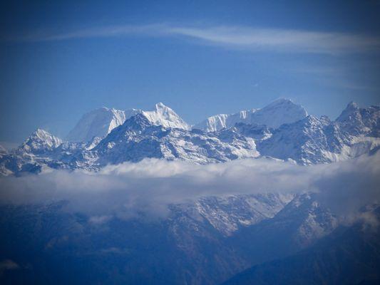 View of the Himalayas from the flight in to Lukla Valley!